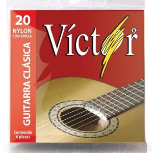 Encordadura para Guitarra Clásica 20 Nylon Negro con Borla Víctor